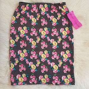 Betsey Johnson Floral Polka dot Pencil Skirt